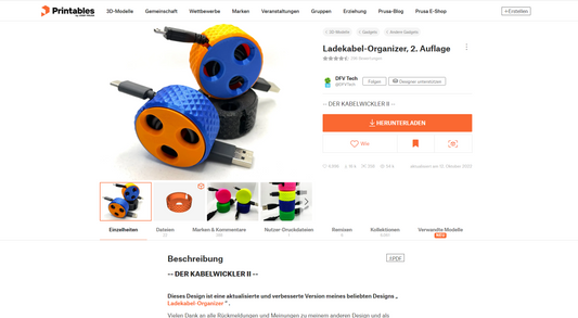 "Platzsparendes Kabelmanagement: Der praktische USB-Organizer in Kabeltrommeloptik"