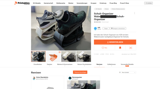 "Elegante Schuhorganisation: Der platzsparende 3D-gedruckte Schuh Organizer"